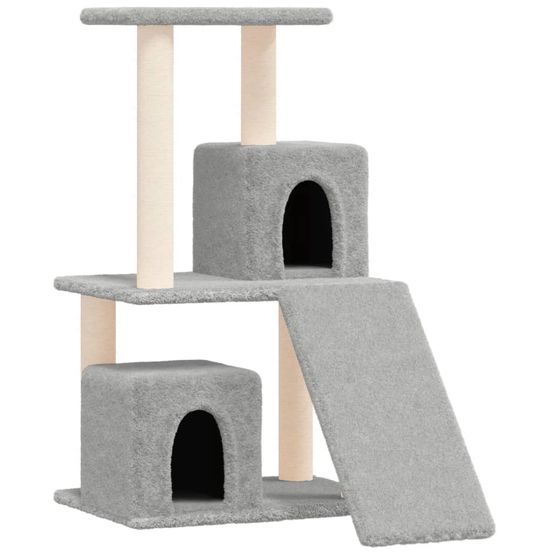 Arbre à chat meuble tour grimper jouet grattage grattoir escalade plateforme avec griffoirs en sisal clair 82 cm gris 02_0022