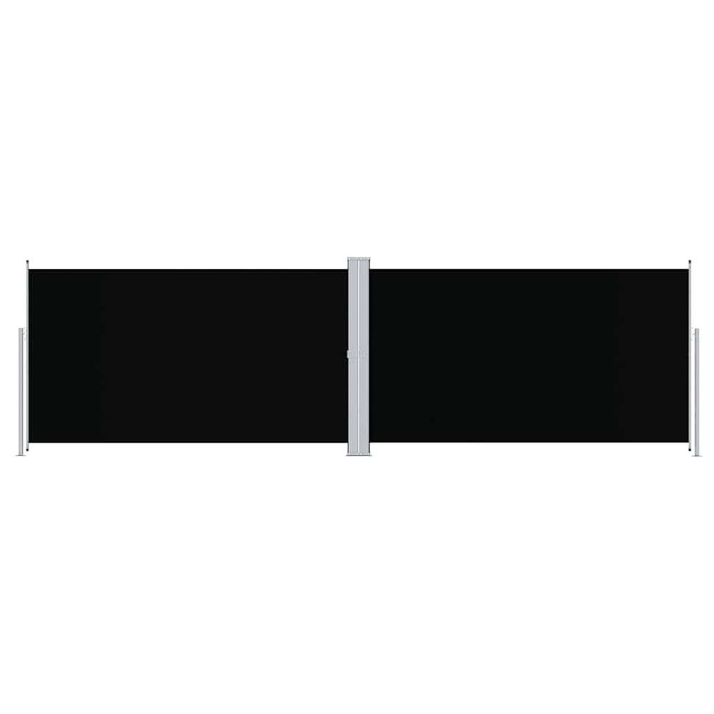 Auvent latéral rétractable noir 180x600 cm