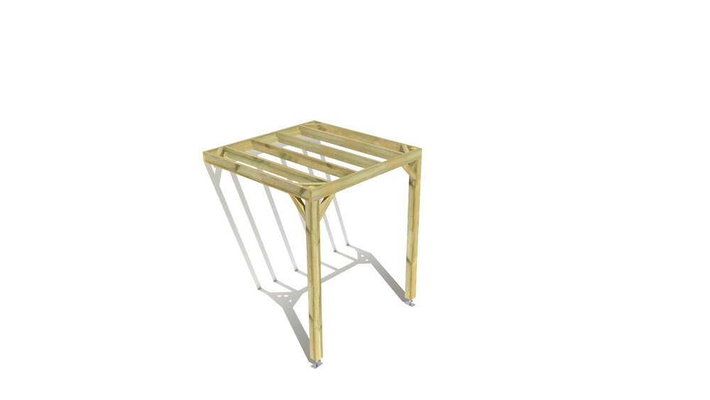 Pergola bois • 2m x 2m • adossée • sens profondeur • livraison comprise