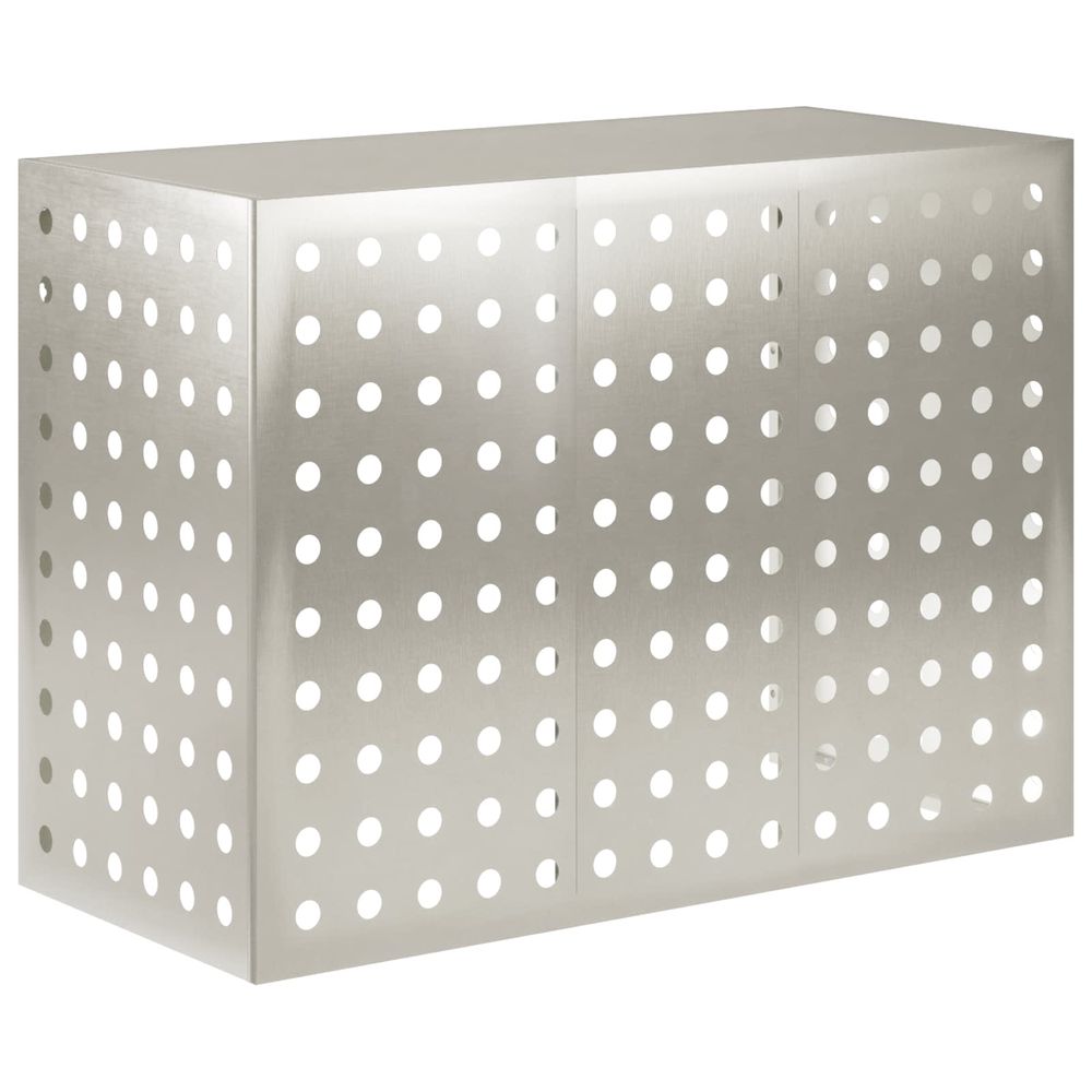 Housse de climatiseur argenté 110 x 50 x 80 cm acier inoxydable