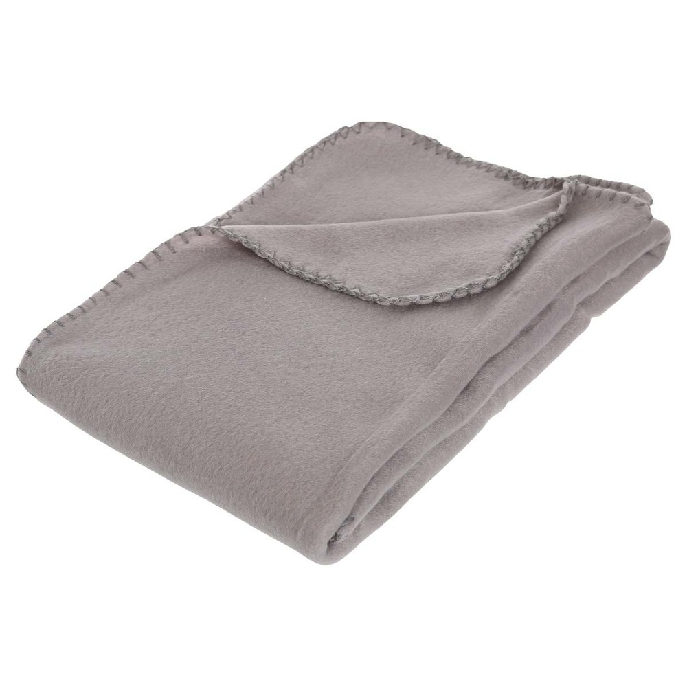 Plaid polaire - polaire - gris clair - 125x150 cm