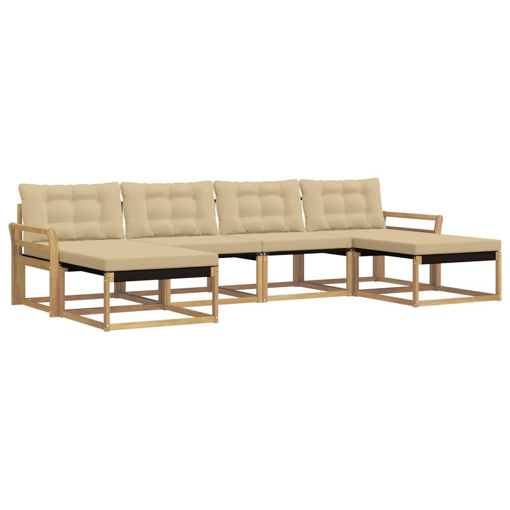 Ensemble de canapés d'extérieur 6 pc blanc et beige