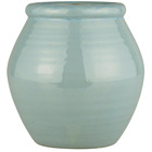 Pot avec rainures surface craquelée turquoise dimensions: h: 20,5 ø: 20cm