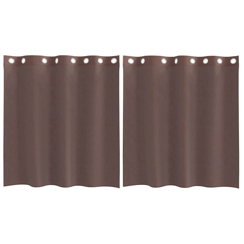 Rideaux en voile avec œillets 2 pcs marron 140x140 cm