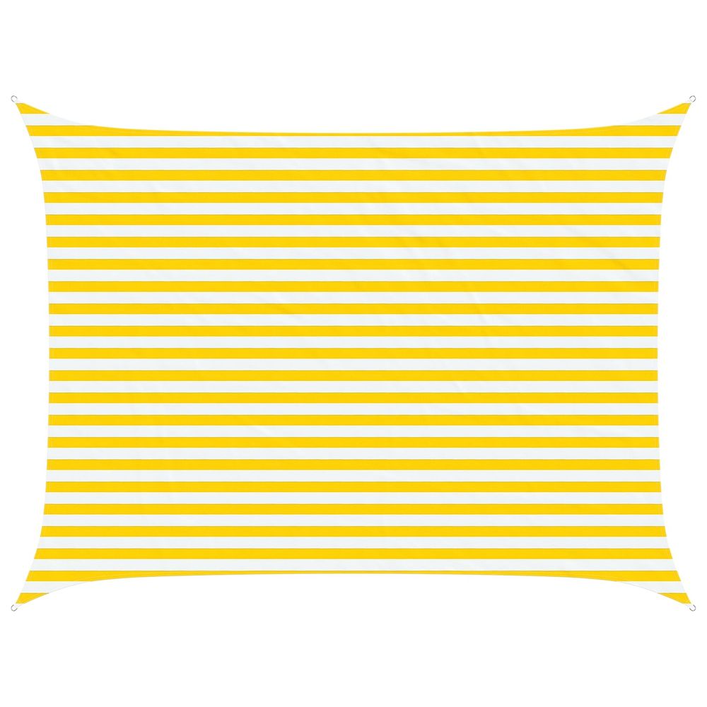 Voile d'ombre jaune et blanc 3 x 4 m 100 % polyester oxford