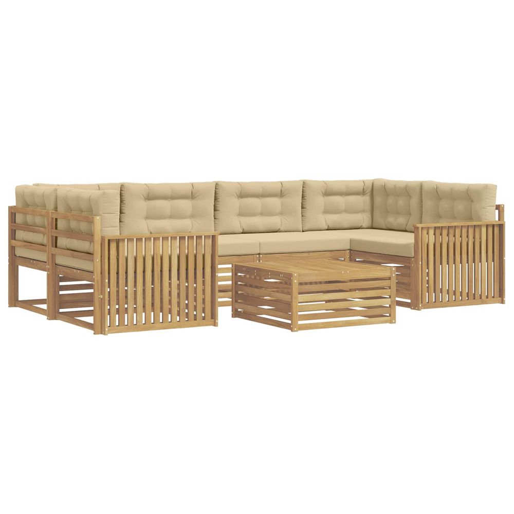 Ensemble de canapés d'extérieur 7 pc blanc et beige