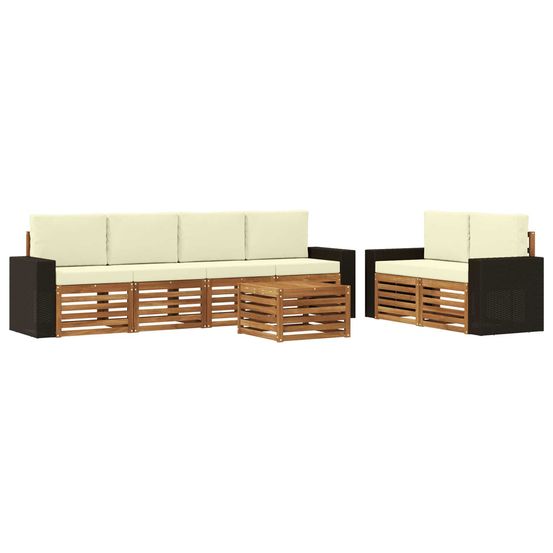 Ensemble de canapés d'extérieur 7 pc naturel et crème