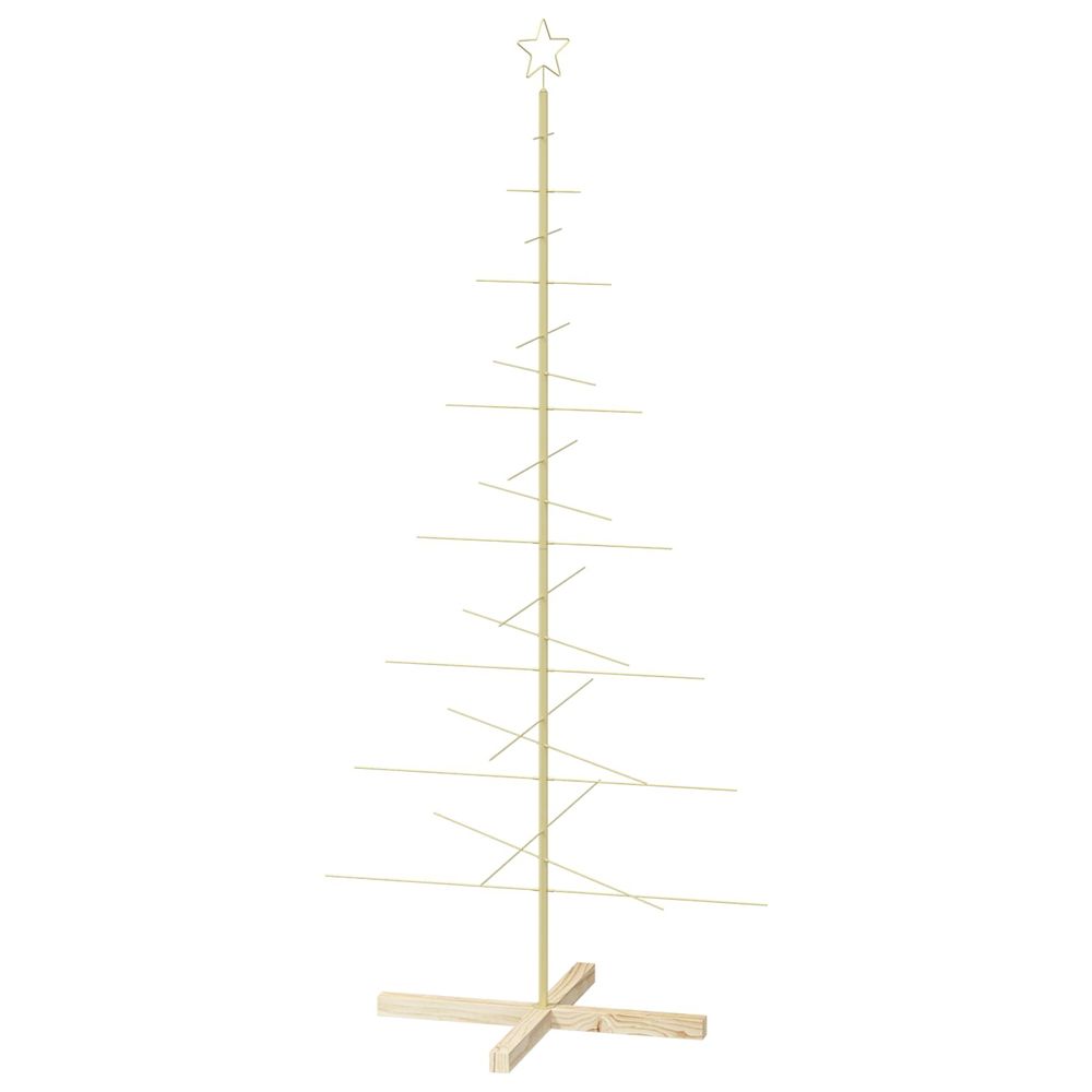 Sapin de noël en métal avec support kuopio 180 cm acier doré