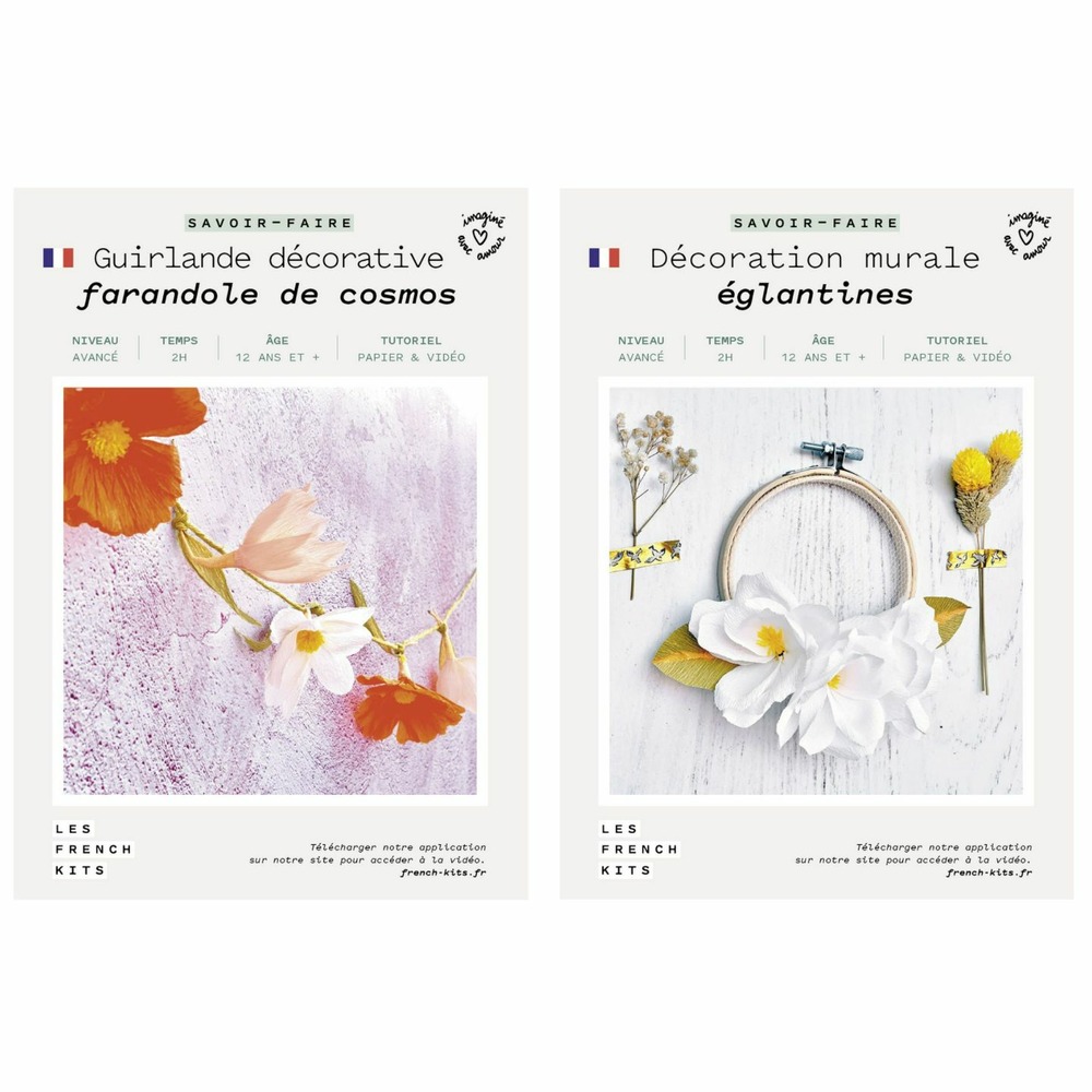 Coffret diy papier - mariage - décorations florales - guirlande et cercle