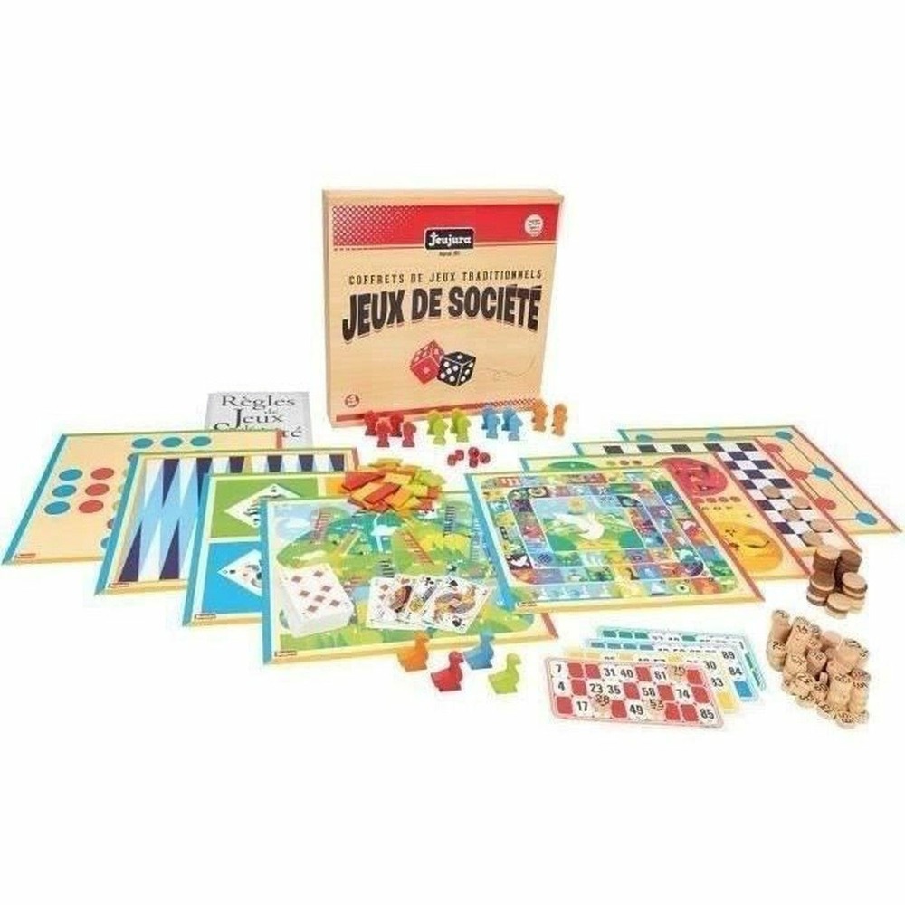 Coffret bois jeux de société traditionnels