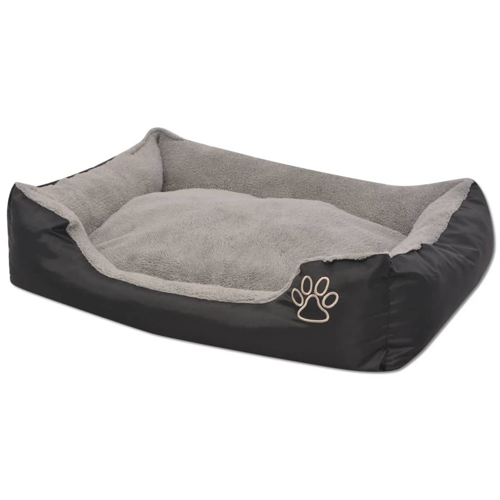 Lit pour chiens avec coussin rembourré taille xl noir