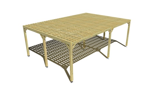 Pergola bois • 7m x 5m • indépendante • sens largeur • platelage bois • livraison comprise