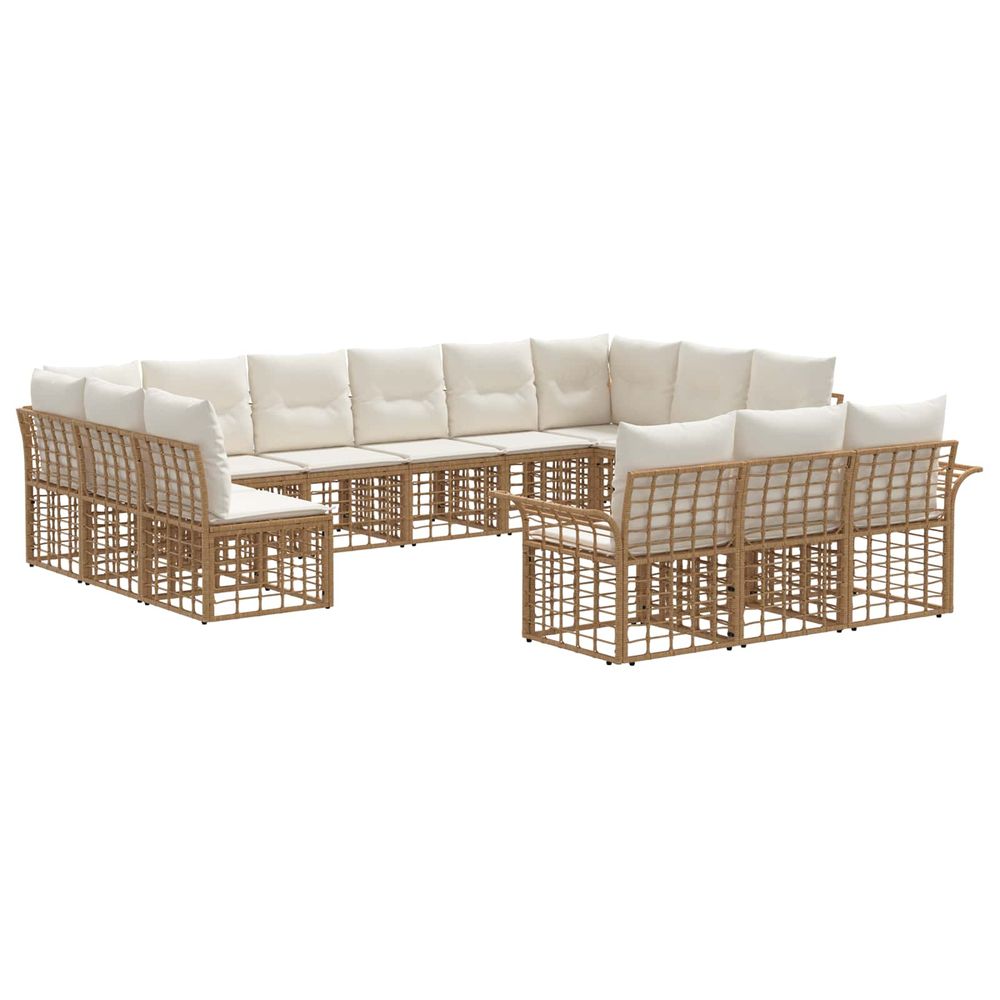 Ensemble de canapés d'extérieur 13 pc blanc naturel et crème