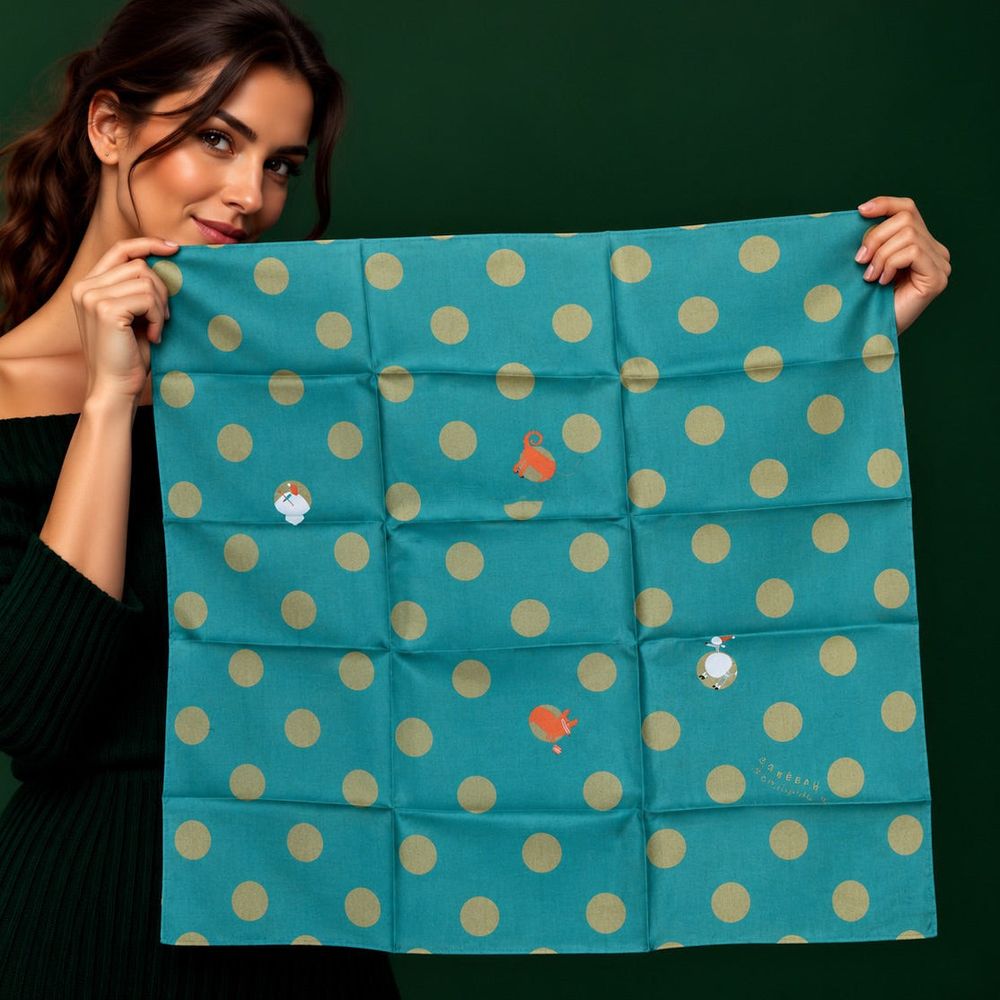 Emballage réutilisable furoshiki satin luxe coton m : oscar et ses copains