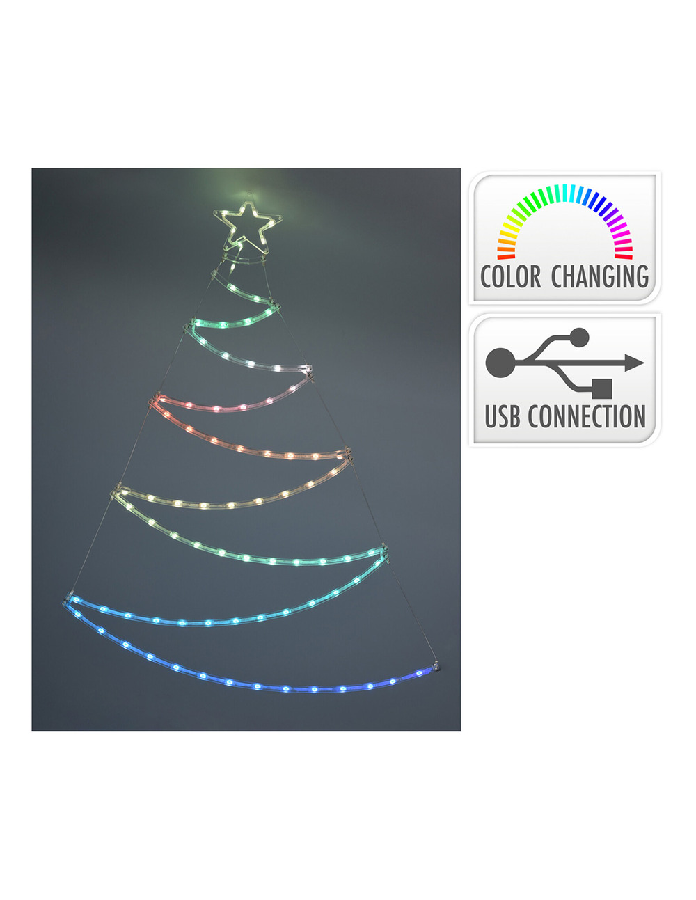 Décor d'arbre à led, rvb, 80 led, connexion usb. Basics