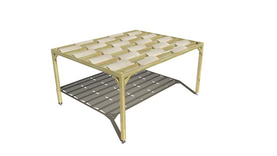 Pergola bois • 5m x 4m • indépendante • sens largeur • voilage semi-transparent inclus • livraison comprise