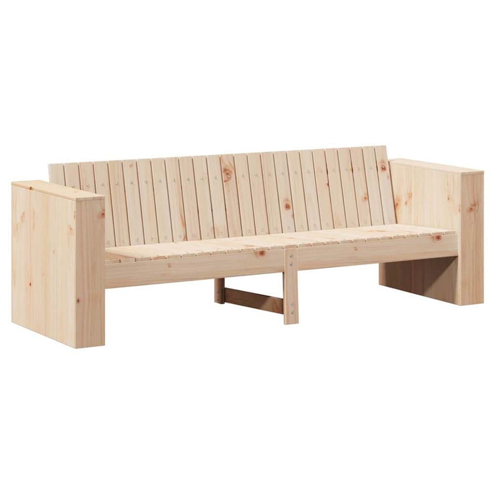 Canapé de jardin naturel 185,5 x 60 x 62 cm bois de pin massif