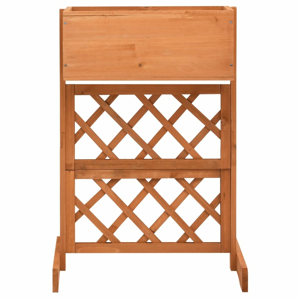 Jardinière à treillis de jardin orange 45x30x74cm bois de sapin
