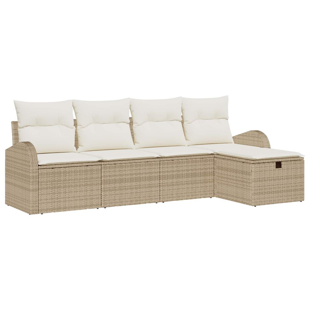 Ensemble de canapés 5 pc beige et crème polyrotin
