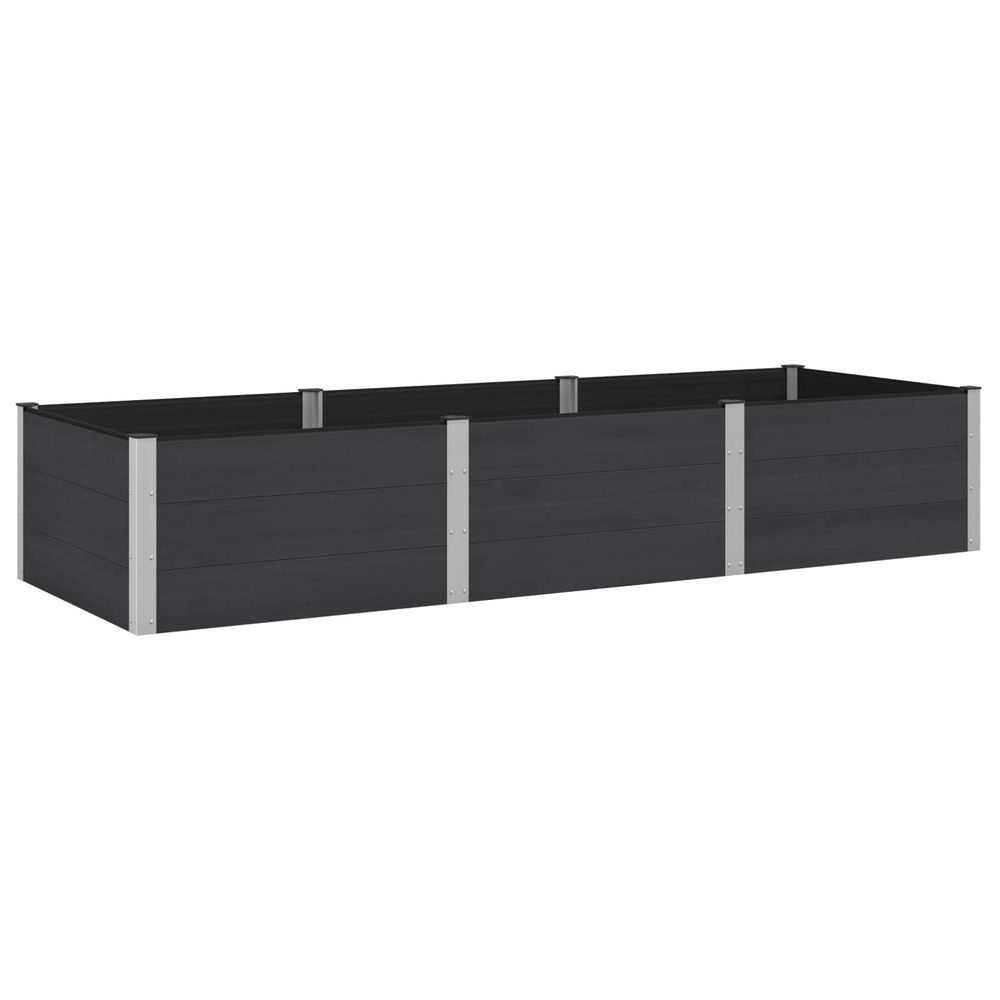 Jardinière surélevée noir 300 x 100 x 54 cm wpc et aluminium
