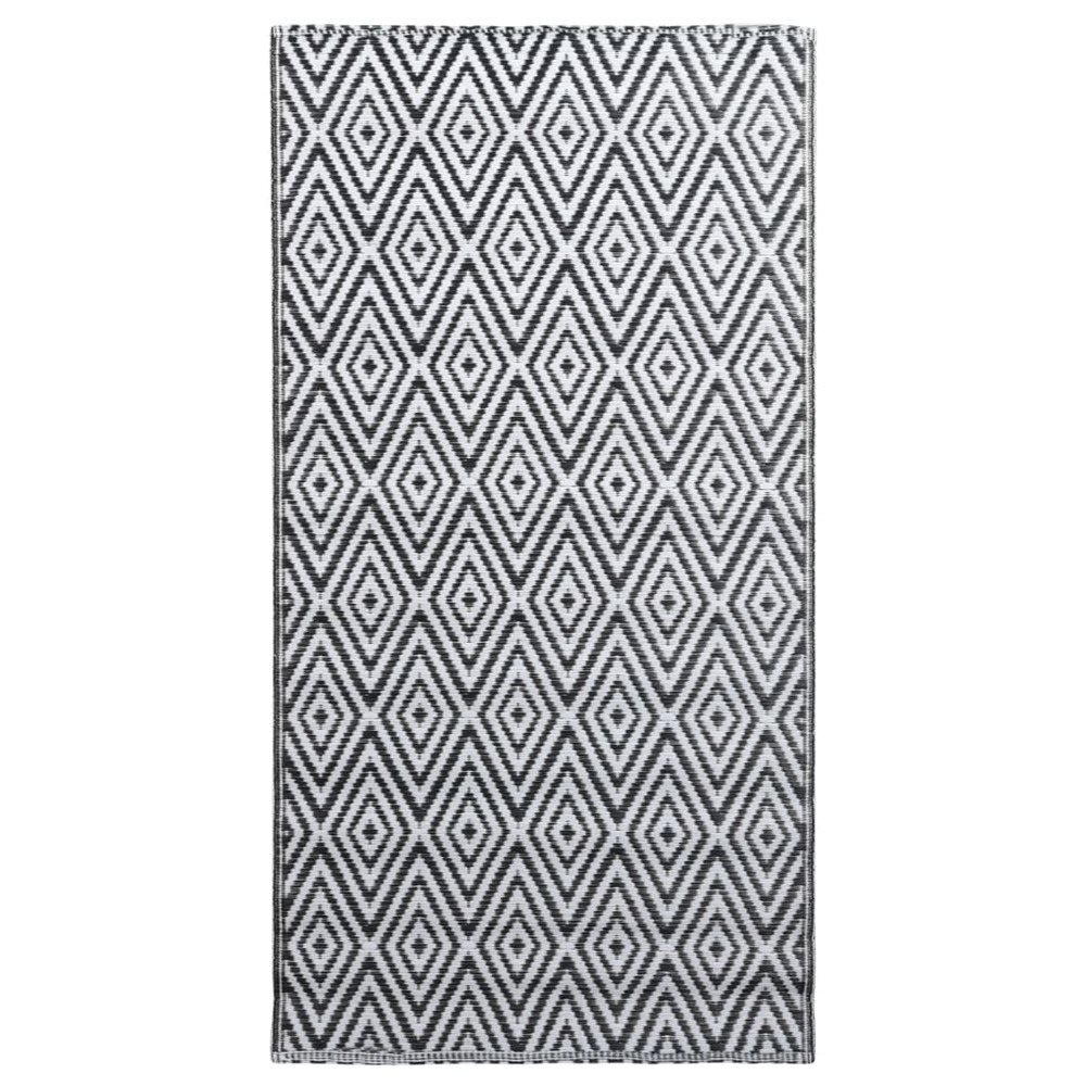 Tapis d'extérieur arakil blanc et noir 120x180 cm pp
