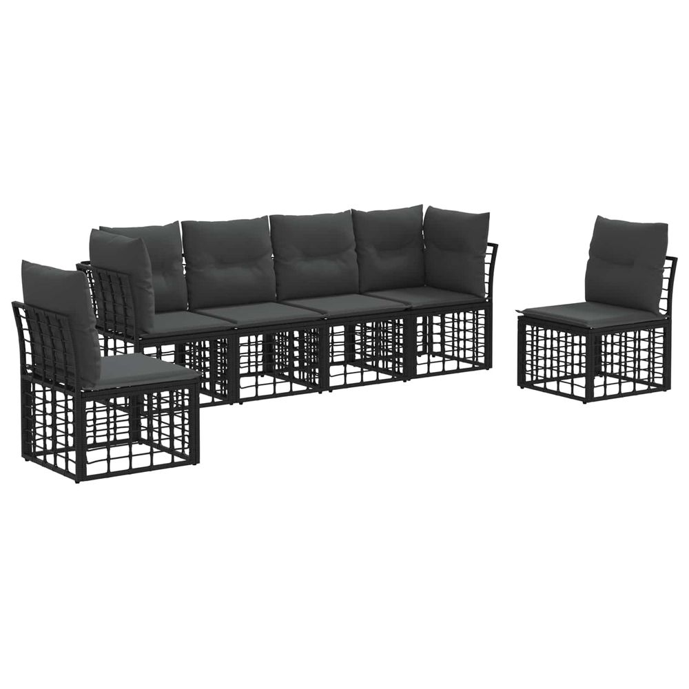 Ensemble de canapés d'extérieur noir polyester