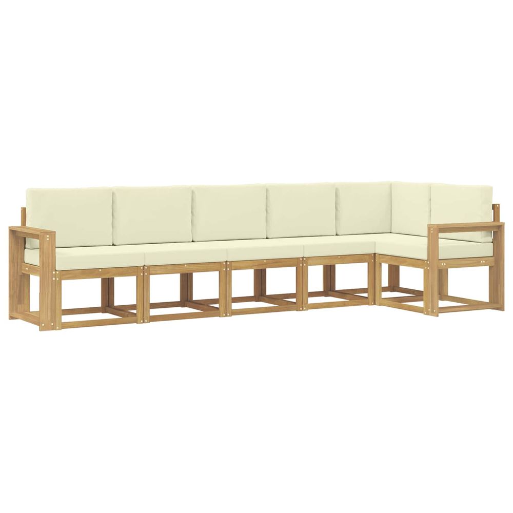 Ensemble de canapés d'extérieur 6 pc blanc et crème polyester