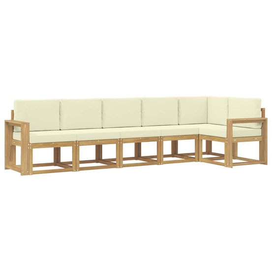 Ensemble de canapés d'extérieur 6 pc blanc et crème polyester