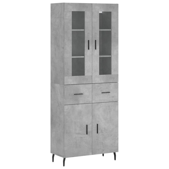 Buffet bahut commode armoire meuble de rangement organisateur cuisine salle de séjour salon haut 69,5 x 34 x 180 cm bois d'in