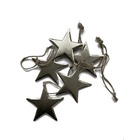 Étoiles de noël 8 pièces. Étoiles en métal argenté avec corde en chanvre.