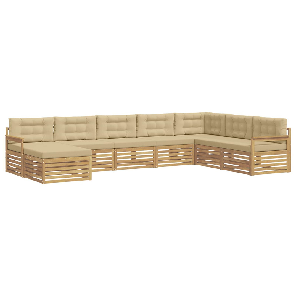 Ensemble de canapés d'extérieur 8 pcs blanc et beige