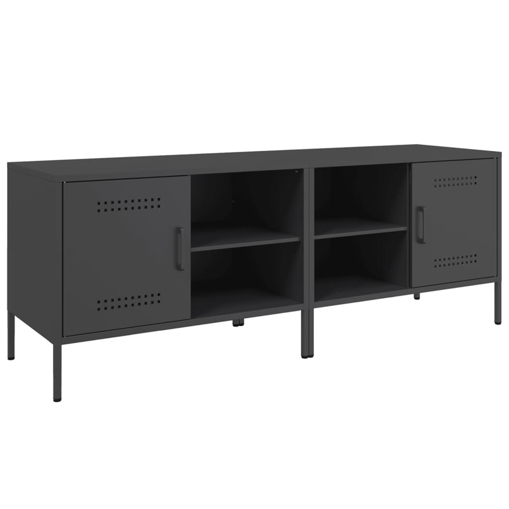 Meubles tv 2 pcs noir 68x39x50,5 cm acier