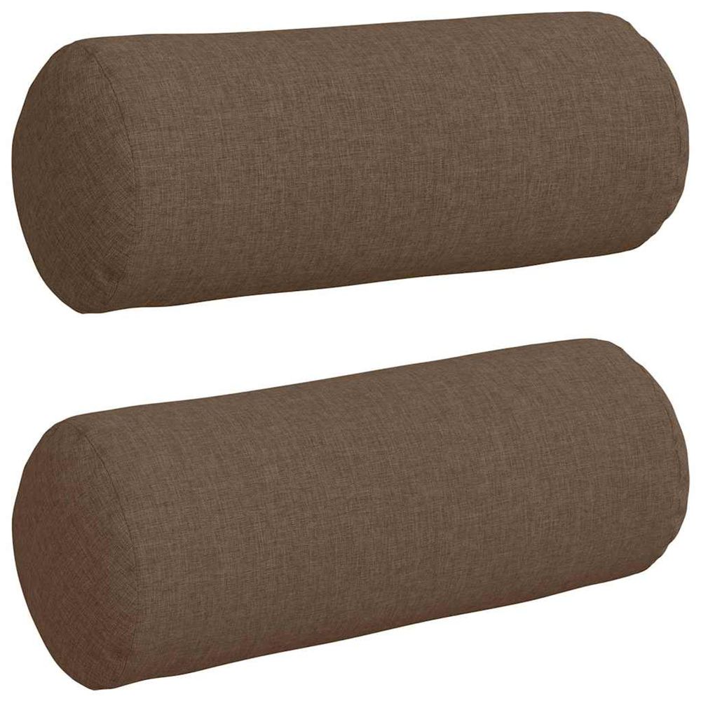 Coussins d'accent 2 pc tissu marron ø 15 x 40 cm