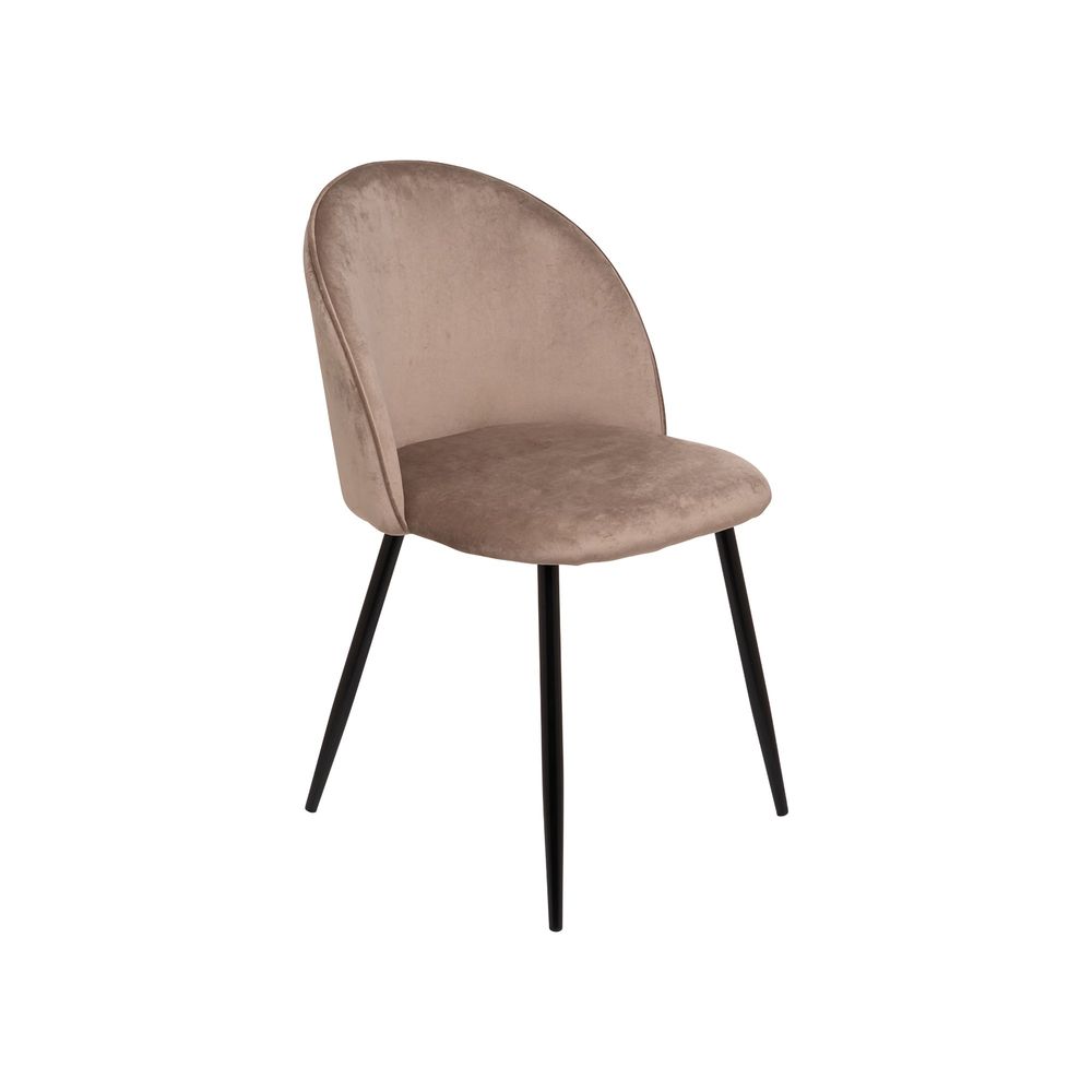 Chaise achito, fauteuil recouvert de velours, chaise de salle à manger rembourrée, siège de réunion, 51x54h82 cm, gris tourterelle