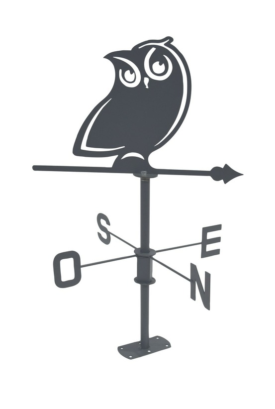Girouette hibou - 45x72,5 cm - anthracite