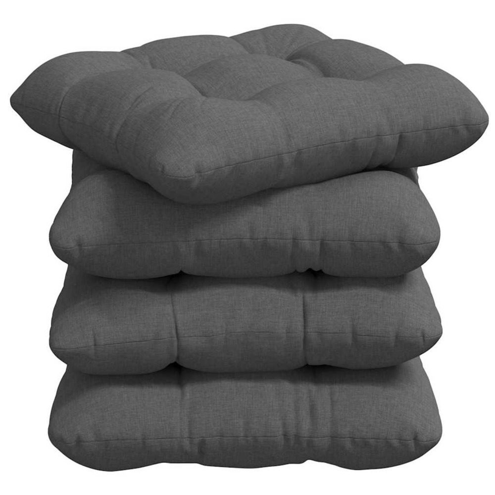 Coussins de siège 4 pcs gris foncé 45 x 45 x 12 cm tissu