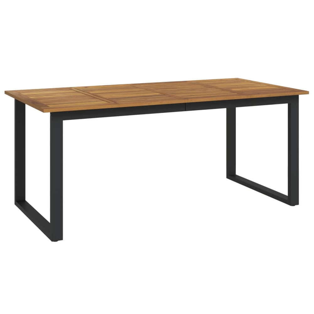 Table de jardin et pieds en forme de u 180x90x75 cm bois acacia