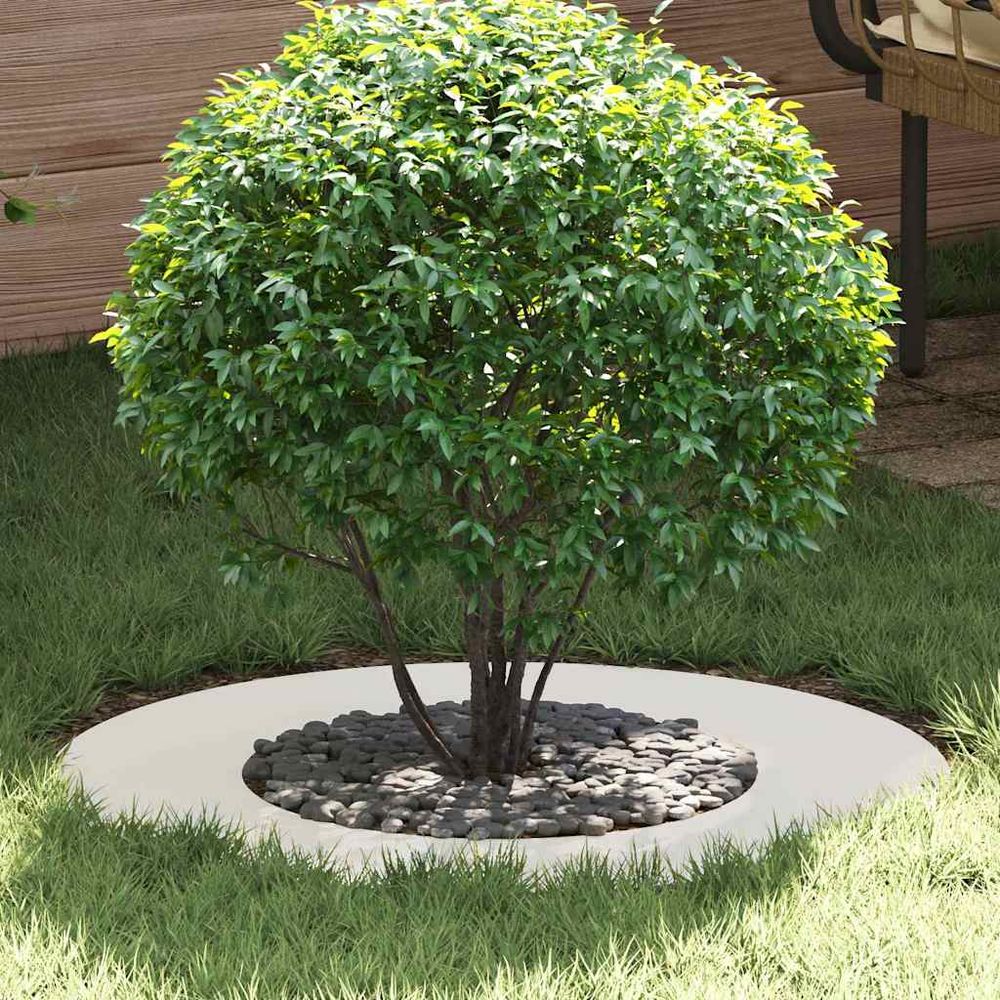 Anneau d'arbre décoratif acier jardin protection racines ø70 cm blanc