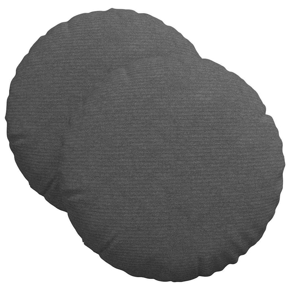 Coussins de siège 2 pc tissu en velours côtelé gris foncé