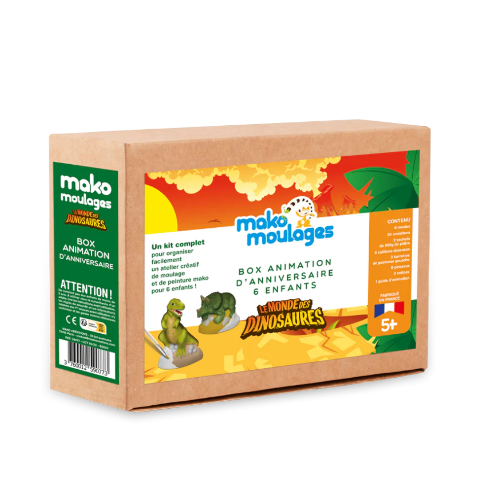 Mako moulages - box animation anniversaire : les dinosaures