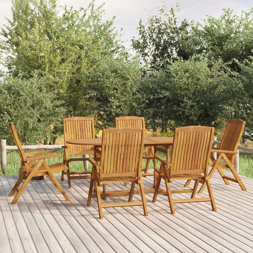 Ensemble à manger de jardin 7 pcs bois de teck solide