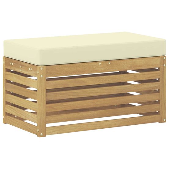 Banc de jardin bois d'acacia massif blanc