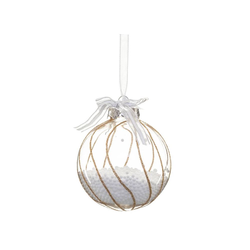 Boule avec billes à l'intérieur d.8cm or