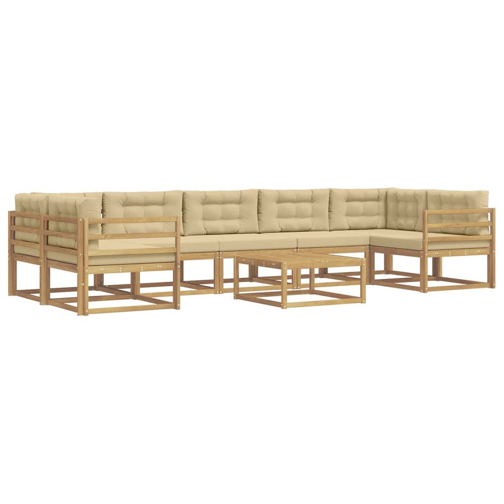 Ensemble de canapés d'extérieur 6 pc blanc et beige
