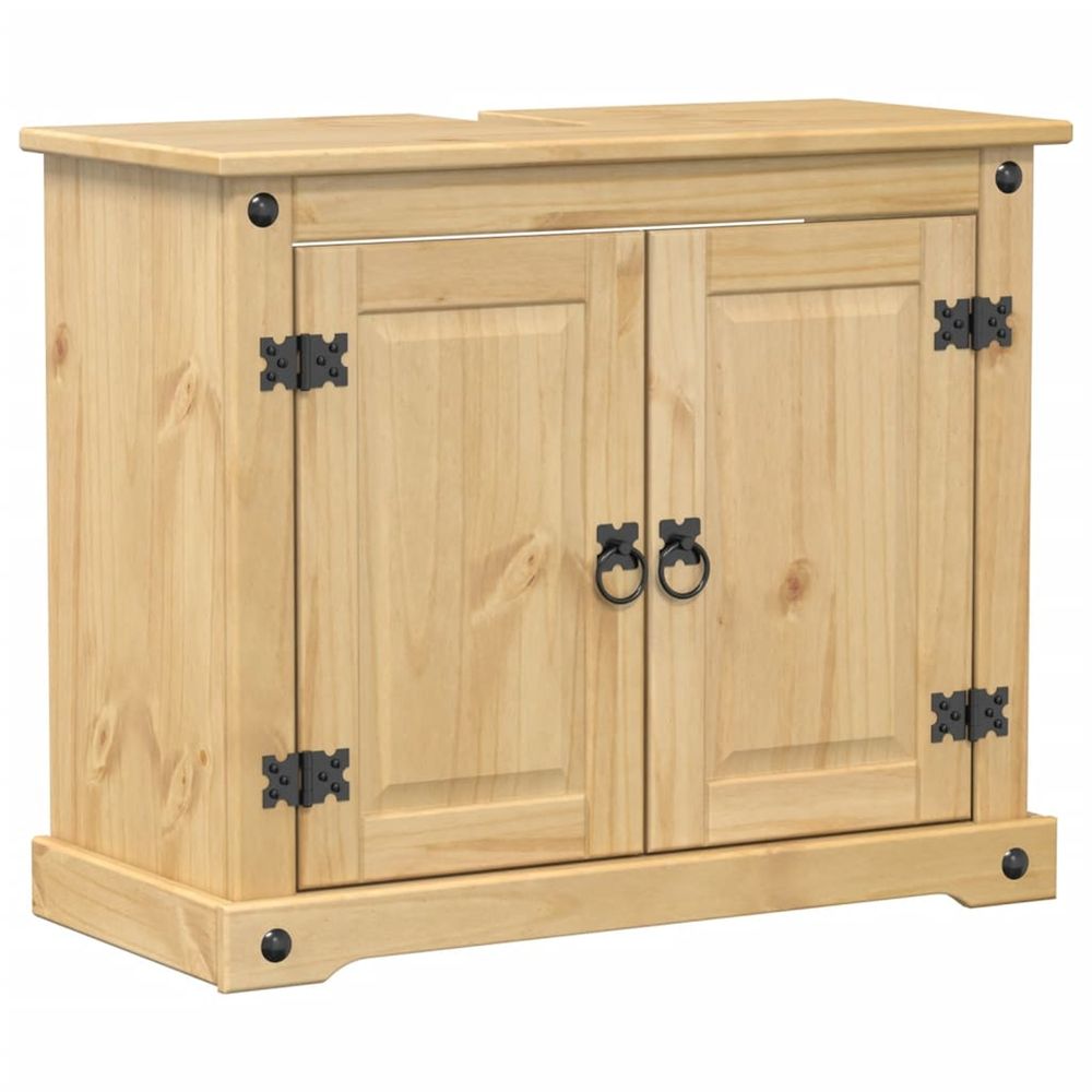 Armoire lavabo de salle de bain corona bois de pin massif
