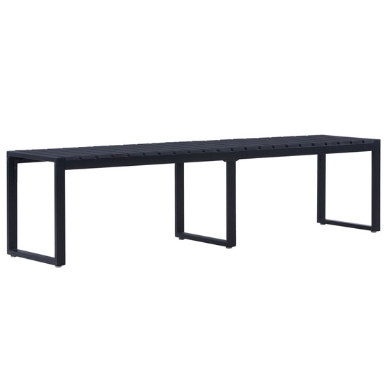 Banc de jardin meuble de patio d'extérieur terrasse 180 cm panneau ps noir