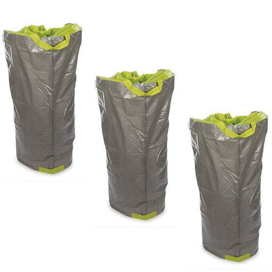 Lot de 3 sacs de jardin multifonctions utra résistant - polyéthylène - 270 l
