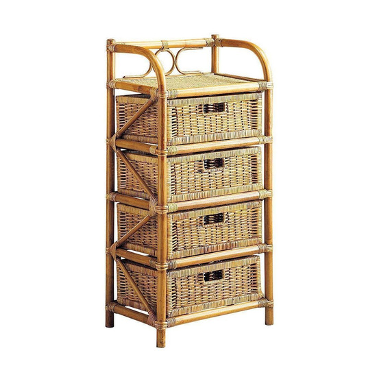 Commode en rotin avec tiroirs tegal 4 tiroirs