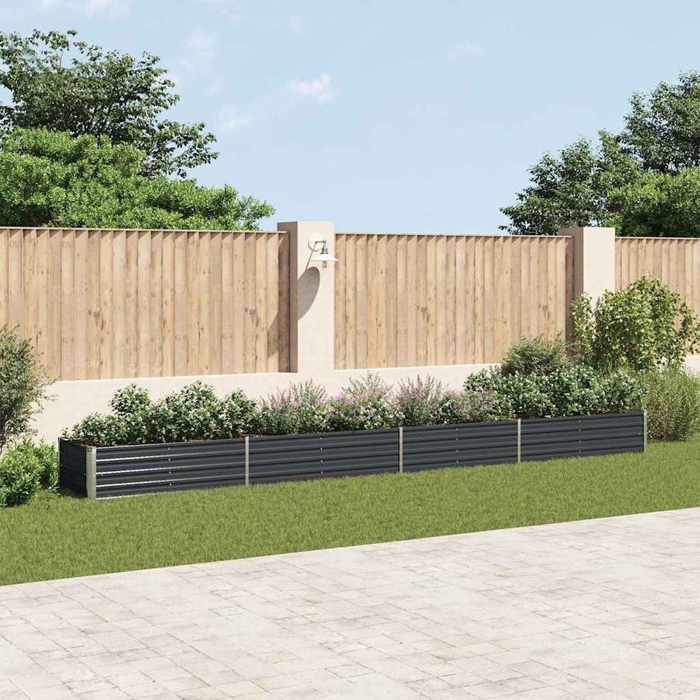 Grand carré potager acier galvanisé jardin anthracite 600x80x45 cm