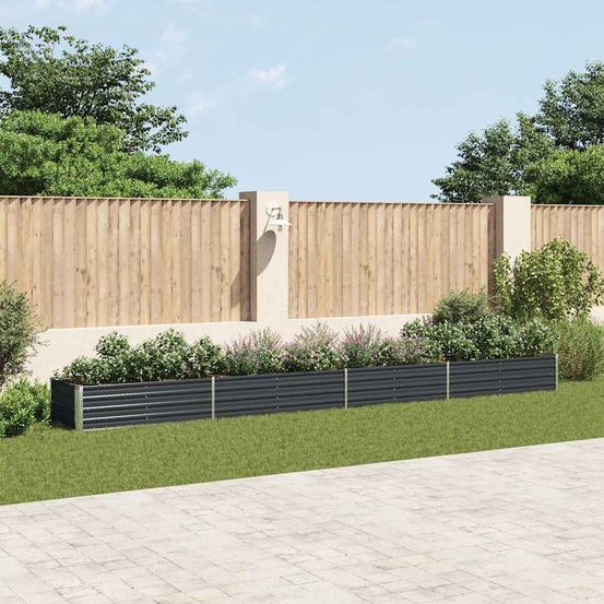 Grand carré potager acier galvanisé jardin anthracite 600x80x45 cm